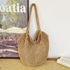 Hollow knitted bag women's large-capacity new summer shoulder knitted bag seaside vacation beach bag
