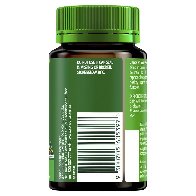 CENOVIS Zinc Plus General Wellbeing + Skin Health 150 Tablets