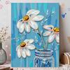 DIY 5D Little Daisy Pearl Art Kit No Frame Pearl Diamond Painting for Adults 30x40cm Floral Gem Art for Home Wall Decoration & Craft Gift