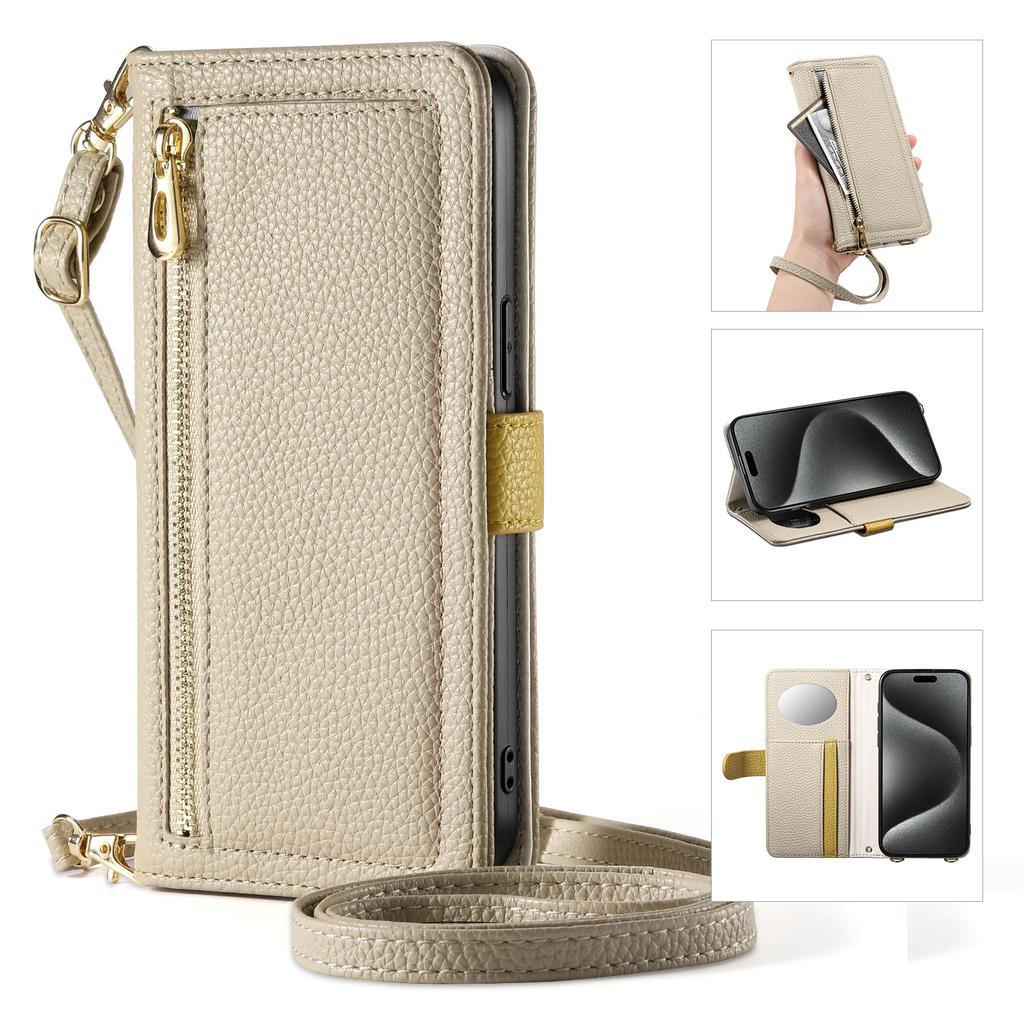Crossbody Zipper Card Solt Wallet Leather Case For Samsung Galaxy S25 Ultra S24 Plus S23 A56 A26 A36 A16 A54 A14 A24 Book Cover