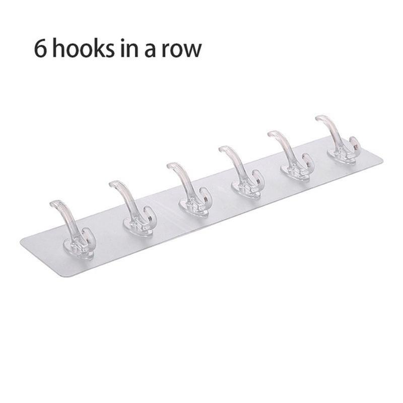 Strong Adhesive Row Hooks Rustproof Waterproof Clothing Towels Coats Keys Bags Hats Bath Ball Hanging Wall Hooks for Bathroom Kitchen Shower Door
