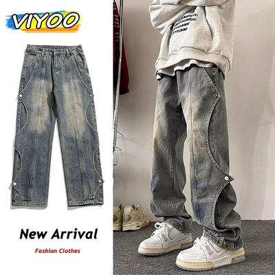 Pánske japonský štýl 2000-tych rokov Y2K Vintage Baggy Jeans Ležérne nohavice High Street Streetwear Hip Hop Široké nohavice Pánske kórejské oblečenie