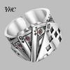 Anello Poker Carta Retro Unisex Giocante Regolabile Aperto Inciso Gioiello per Festa