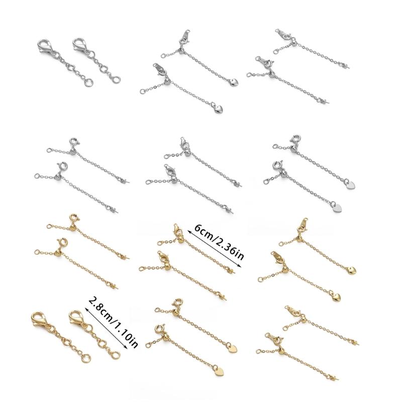 Multipurpose Adjustable Length Chain Lobster Clasp Extension Chain Charm Pendant for Comfort Fits Jewelry Accessory