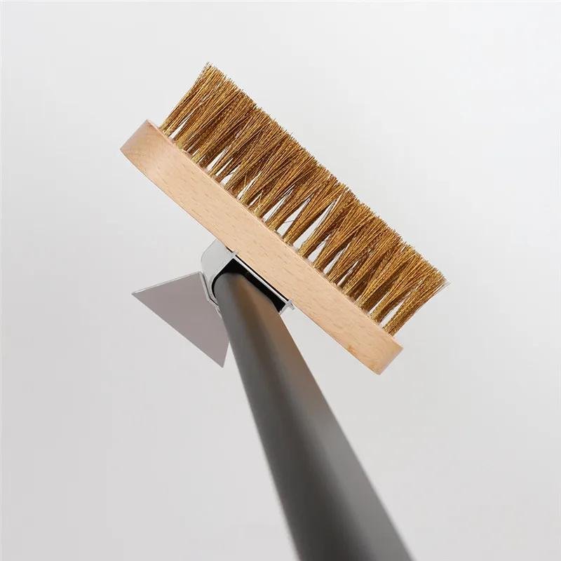 Pizza Stove Oven Clean Copper Brush Scraper Household Grill Brass Bbq Rack Machine Cleaning Brush with Long Handle Pizza Peel