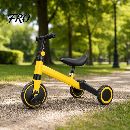 Kids Trike Balance Bike, Toddler Tricycle with Push Handle for 1-3 Year Old, 2 In 1 Kid Bike Birthday Gift and Toy Boys Girls, Adjustable Handlebars