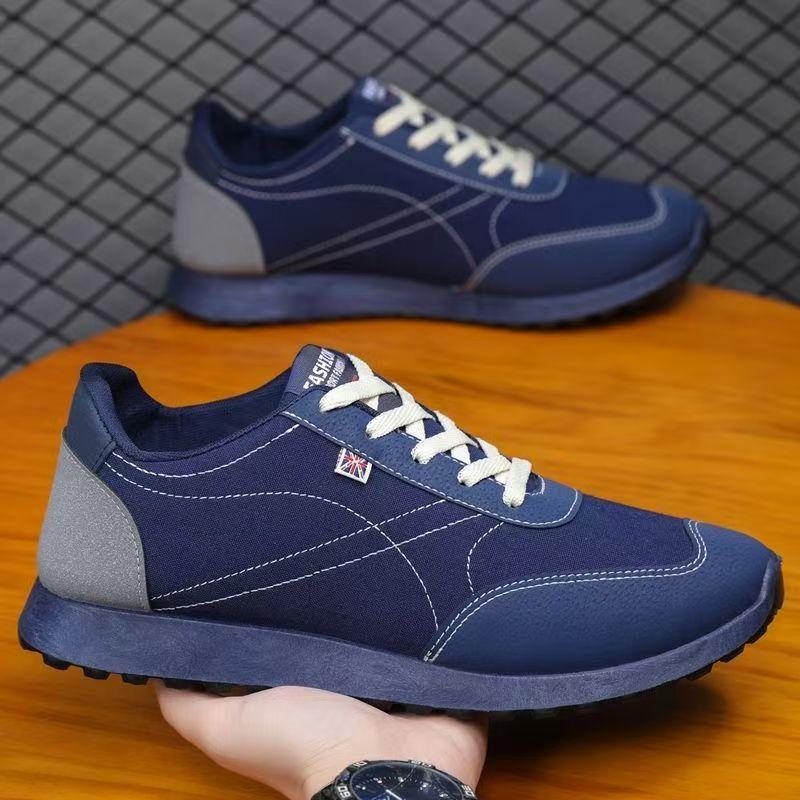 

Men s sneakers 2025 sneakers retro jogging breathable canvas shoes outdoor hiking Forrest Gump shoes 44 синій