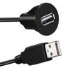 USB Male To Female Charging Cord Car Dashboard Panel Mount Data Transfer Wire for PC Laptop Flush Mount Extension Cable