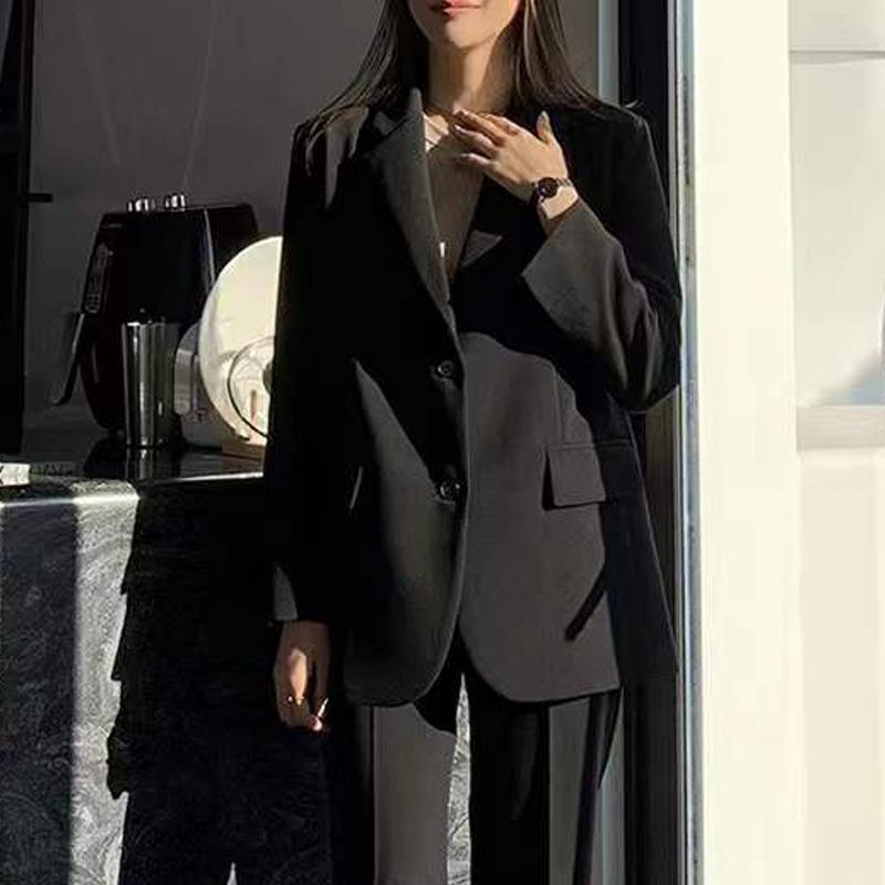 

Комплект женского профессионального костюма: Формальная одежда для студентов и преподавателей - Черный пиджак свободного кроя XL