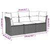 VidaXL Salon de Jardin avec Coussins 3 pcs, Canapés avec Pieds Réglables, Ensemble de Meubles d'Extérieur Patio Terrasse, 3249045