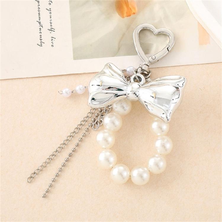 Pearls Bows Keychain Bag Charms Car Keyrings Bag Charms Accessories for Purse Backpack Decorations Valentines Day Gifts