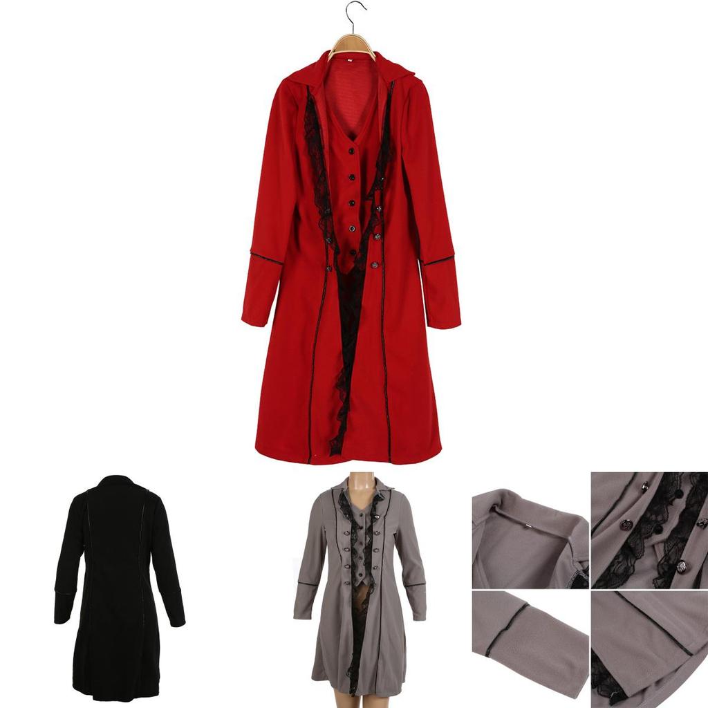 Vintage Gothic Men's Steampunk Corset Coat For Halloween Party