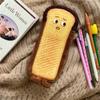 Large Capacity Bread Toast Pencil Case Toast Plush Pen Pouch Bread Pen Box  School Office Supplies