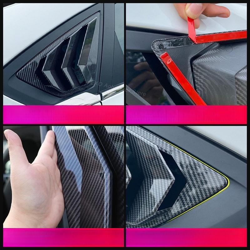 For Geely Binray COOL 2018-2026 Car Rear Side Window Louver Stickers Rear Triangle Shutter Trim Cover Auto Styling Accessories