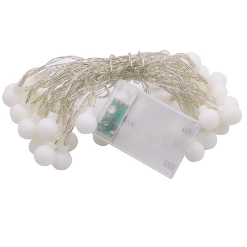 White Frosted Outdoor Round String Lights for Weddings & Camping