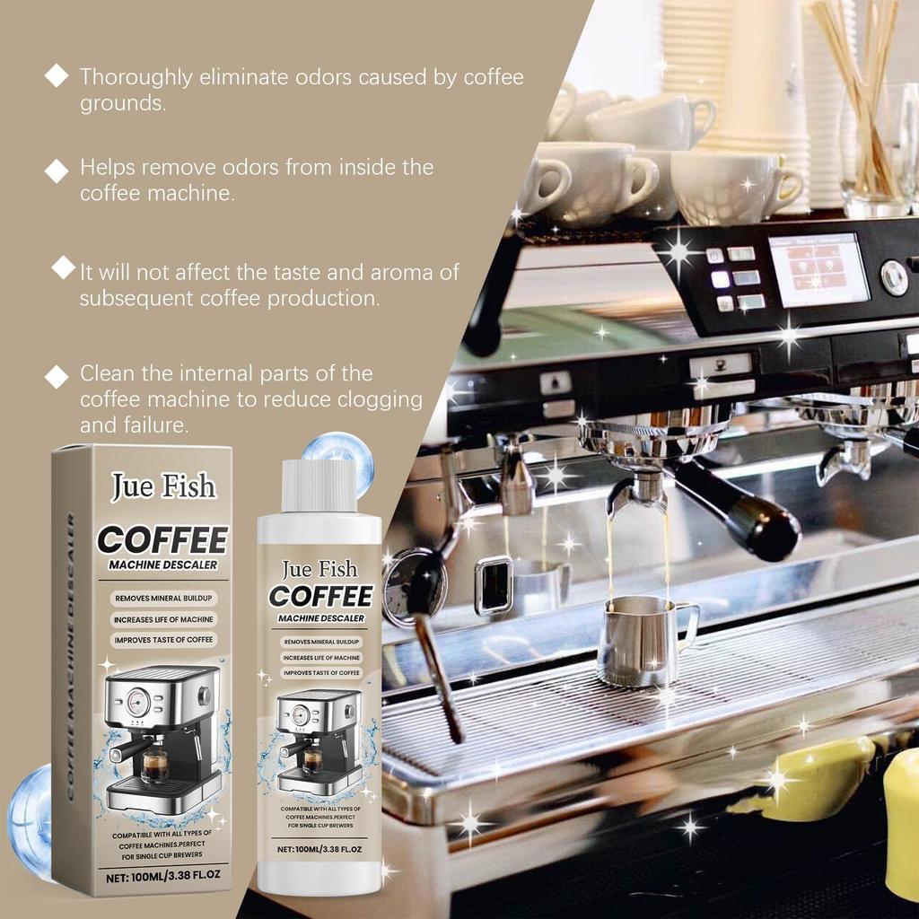 Jue-fish Coffee Machine Descaler Specialized Cleaning Agent for Coffee Machines Limescale Stain Cleaner & Refresher 100ml