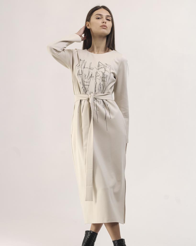 Klänning med långa ärmar Mira Mia 246080 36 milky