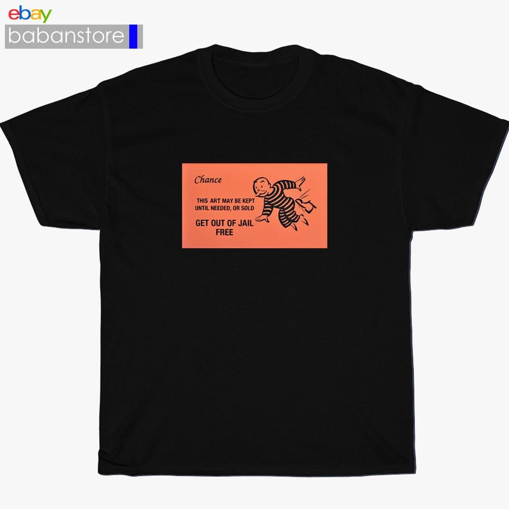 

New Inspired Shirt Monopoly Get Out Of Jail Free Funny Black TShirt Size S3XL Unisex T-Shirt S