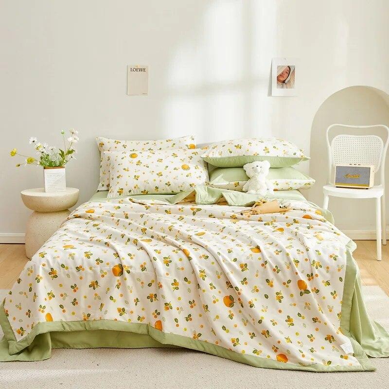Summer Thin Cool Quilt Bedding Home Textiles Children Student Dormitory Cartoon Soft Comfortable Blanket Air-conditioning Quilt