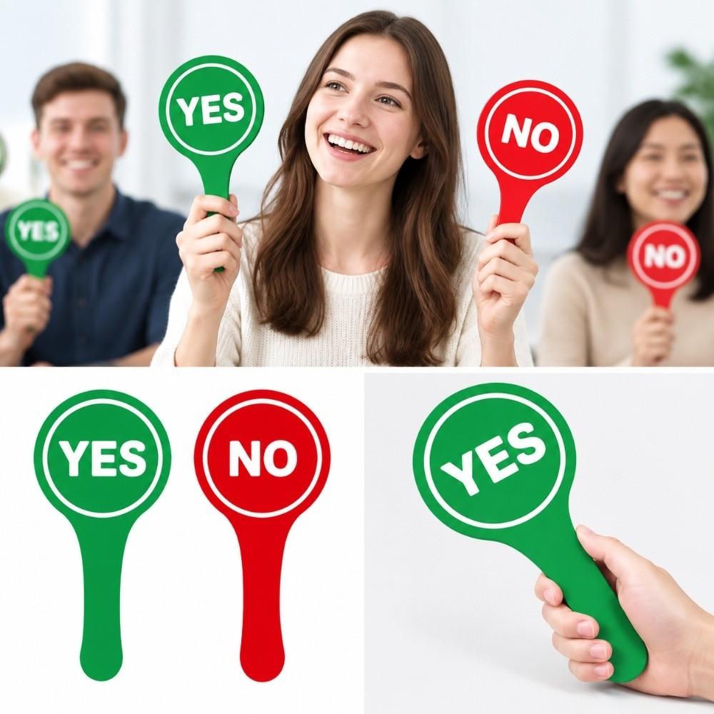 Double-Sided YES/NO Answer Paddle Quick Feedback Feedback Signal Cards Response Paddle