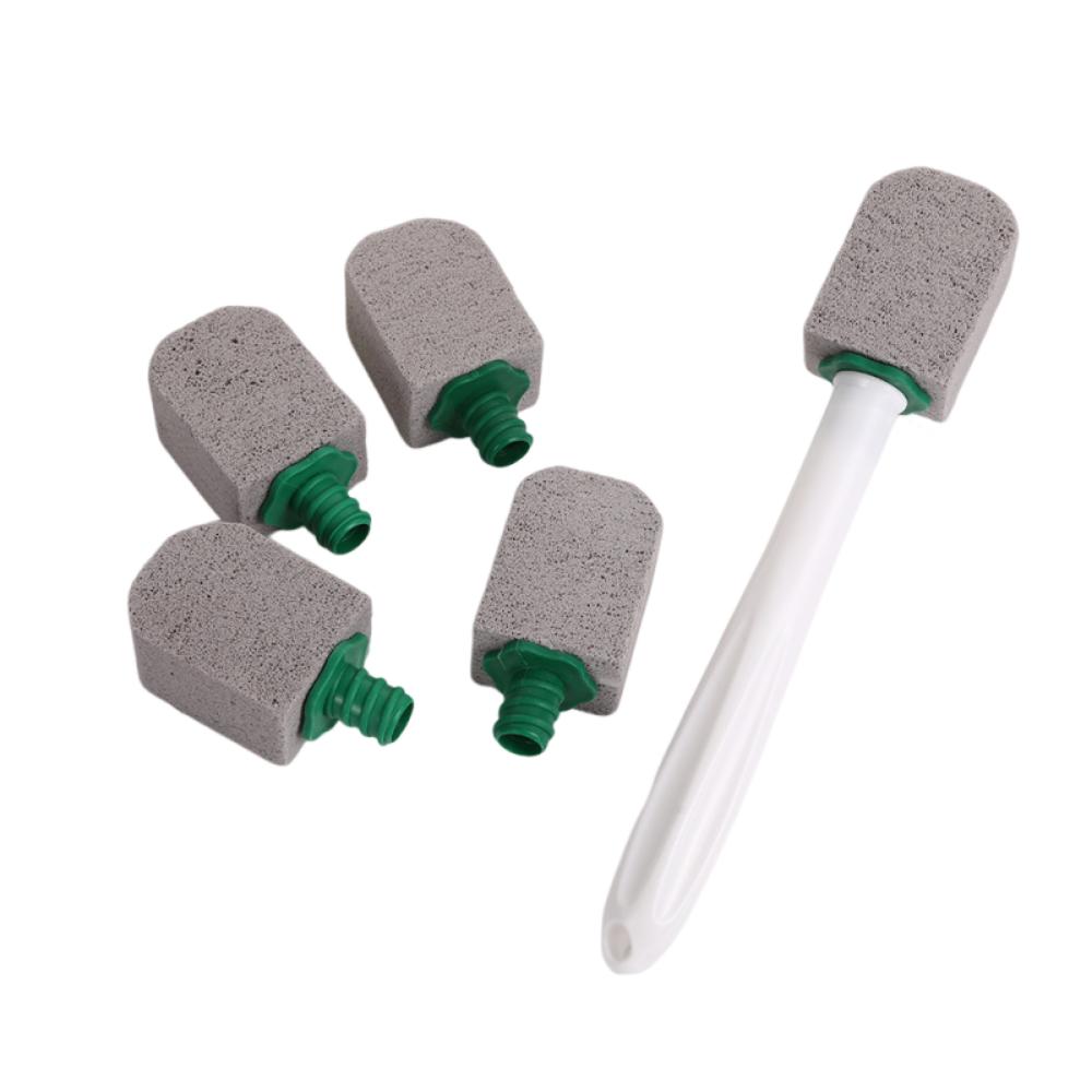 

5/10Pcs Hygienic Toilet Brush With Handle Toilet Bowl Cleaner Grill Cleaning Grey White 5Pcs Head