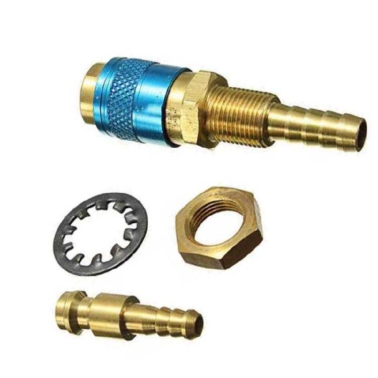 Industrial M6/M 8/M10 Brass Couplers For Welder Torches Cooling Lines 2 Unit Fast Installation Quickly Connectors