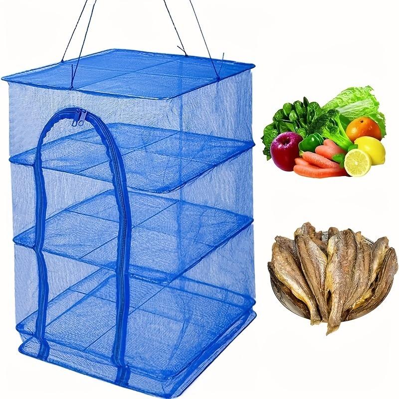 2pcs Foldable Drying Net Anti Fly Cage Fish Drying Mesh Vegetable Herb Fishing Net Storage Cage for Outdoor Drying