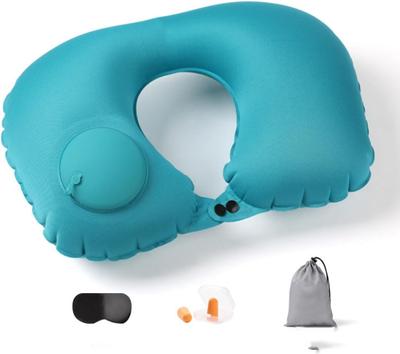 Aufblasbares Reisekissen TPU gepresstes aufblasbares U-förmiges Kissen Outdoor-Reisen tragbare Aufbewahrung Nackenkissen Reise Sambo