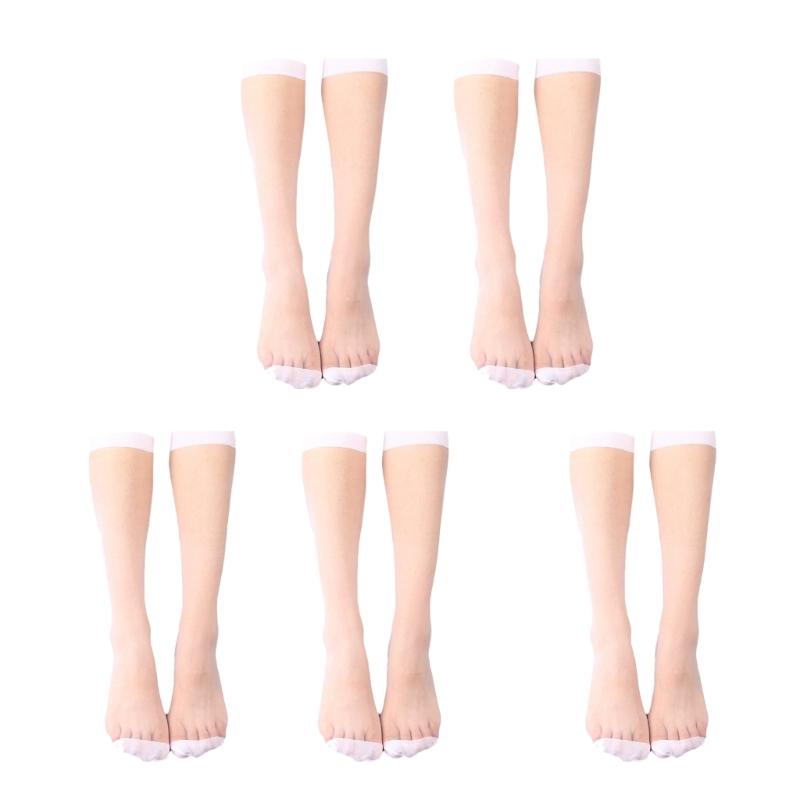 1/5/10 Pair Silky Sheer Women Over the Calf Long Socks for Office and Casual Wear Breathable Nylon Knee Length Stockings