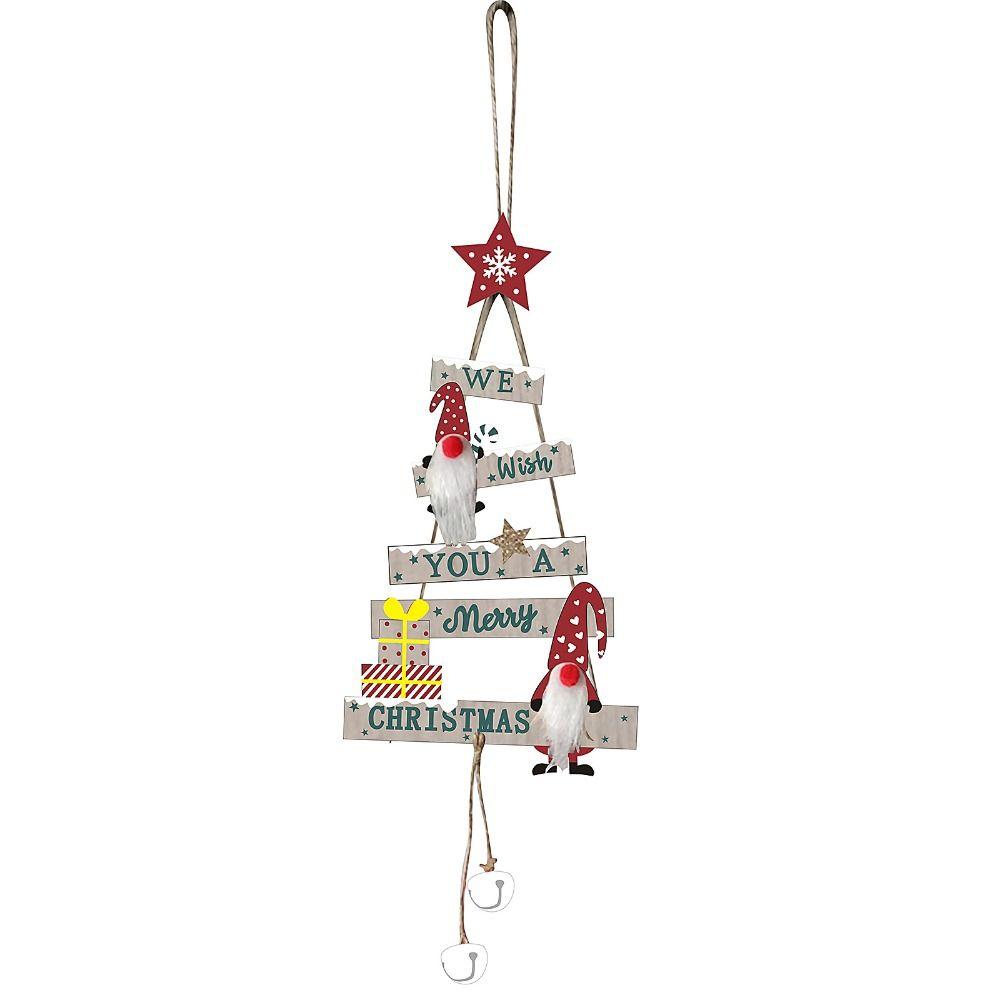 Snowman Wooden Door Signs Wooden Santa Door Bell Christmas Wooden Pendant  Party Supplie