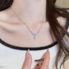 2023 Pink Water Drop Wing Necklace: Luxurious and Versatile Sweet Style Clavicle Chain Pendant