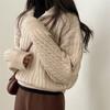 Women's Pullover Knit Sweater Autumn and Winter New Zipper Casual Long Sleeve Pullover Top Women