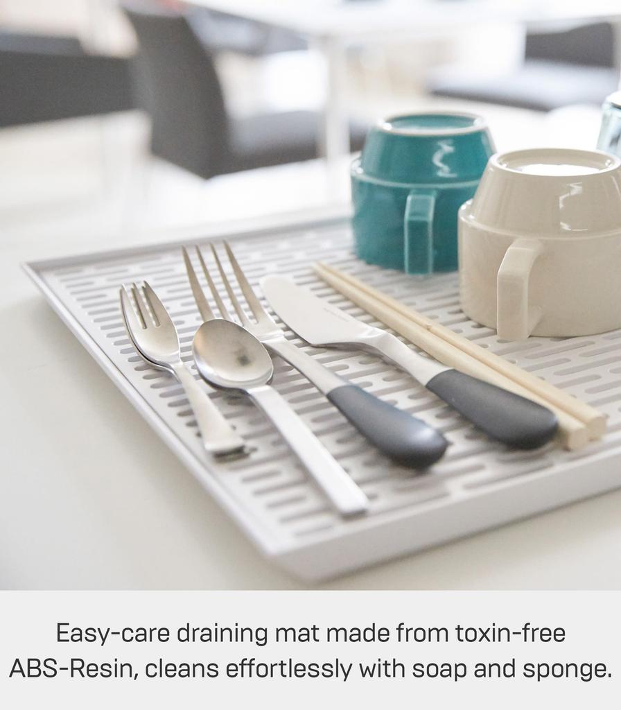 Yamazaki Wide Glass Mug X X Tower Glass Stand with 3328 & Stand, White, Approx. W42.5 D30.7 H1.5cm, Series, Drainer,