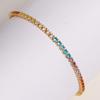18K Gold Plated Rainbow CZ Tennis Bracelet – Luxury Colorful Gemstone Jewelry, Sparkle Gift for Women