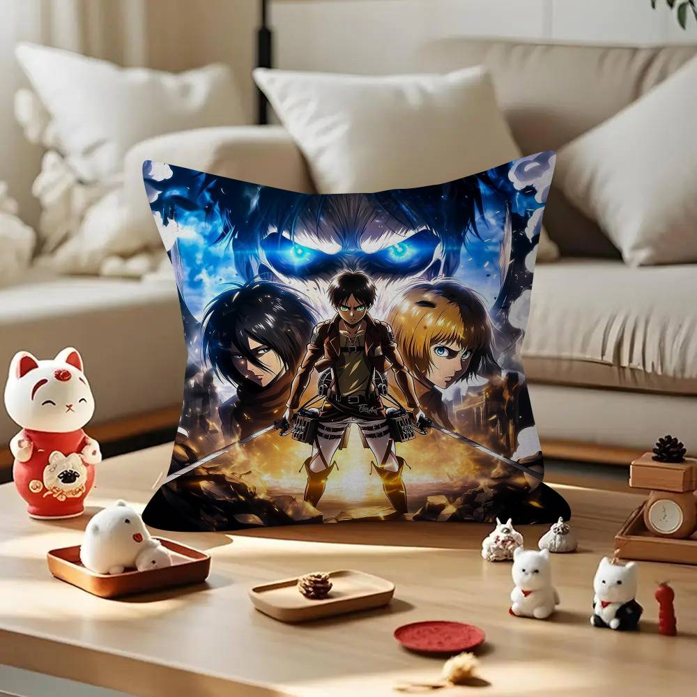 Anime Attacks On Titan   Cushion Cover Car Throw Pillow Case For Sofa Car Christmas Gift