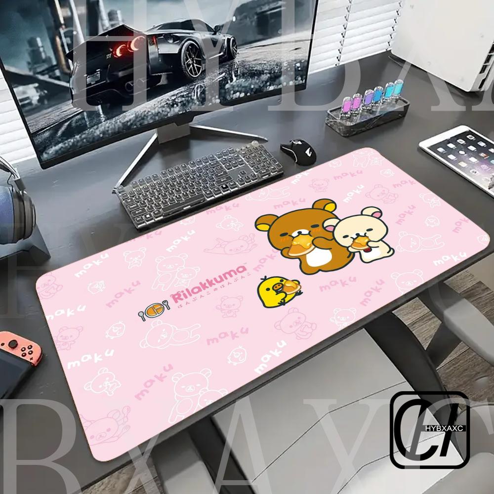 Kawaii Game Rubber Mat Cute Mousepad Non-slip Table Mat Anime Pink Rilakkuma Office Computer Accessories HYBXAXC