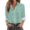 Women's Shirt With Floral Print Buttons, Long Sleeved Casual Regular Shirt Blouses Casual Plus Size Basic Tops