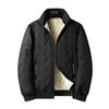 Men's Solid Color Casual Cotton Warm Long-sleeved Jacket Men's Graphene Zipper Cotton Jacket NEW SPORT Pocket Label