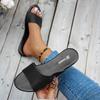 Summer new sandals women's large size flat bottom solid color casual wear cool slippers