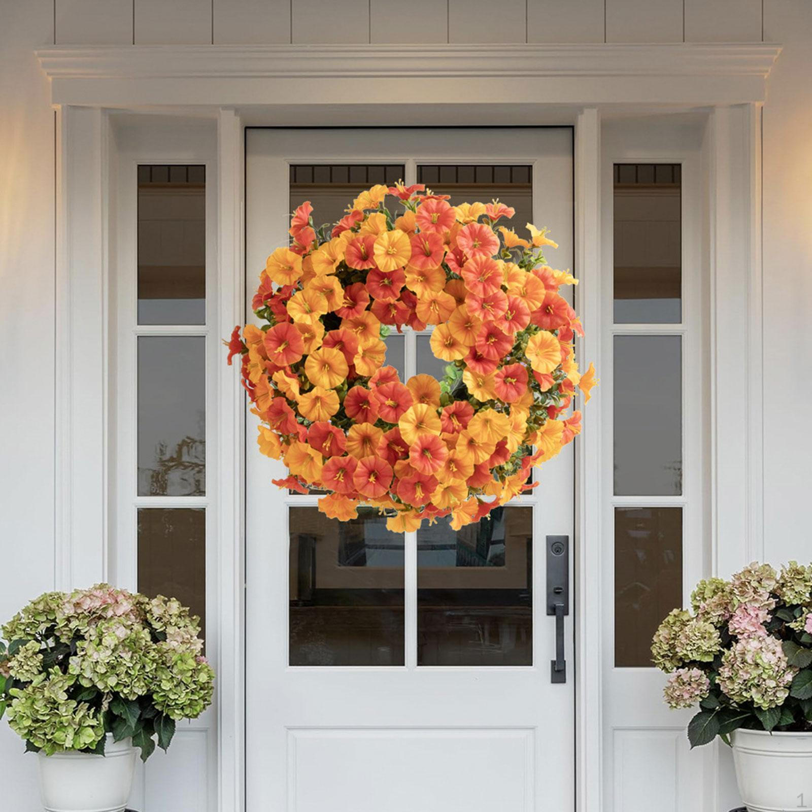 

Artificial Door Wreath, Versatile in Its Use, As A Gift for The Front Or Wall Decoration. оранжевый