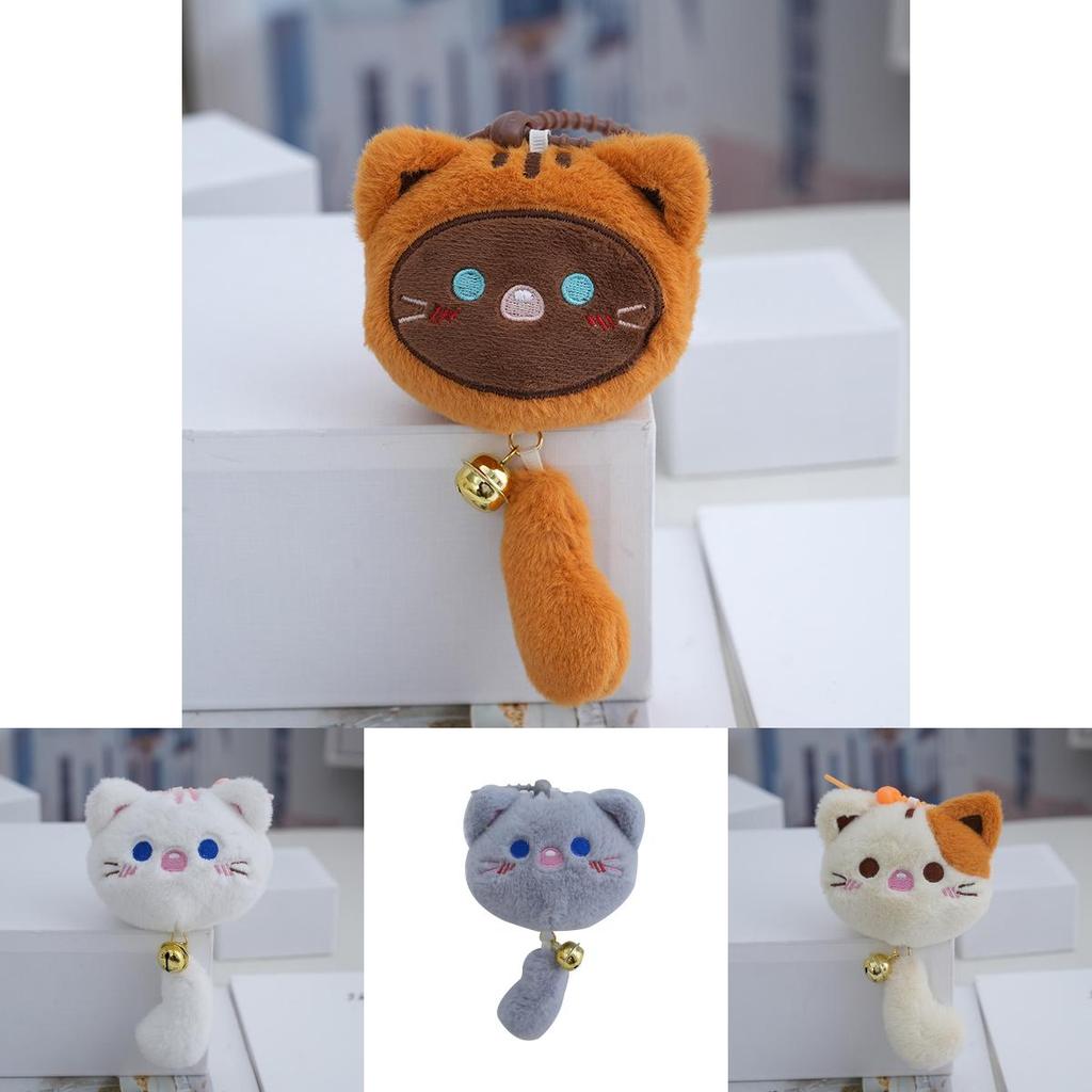 Adorable Cartoon Plush Cat Keychain Soft Pp Cotton Filling Cute Toy For Students