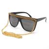 Novelty Cosplay Sunglasses Gold Chain Glasses Halloween Party Eyewear Accessory For Men Women Cosplay Parties Daily Wear