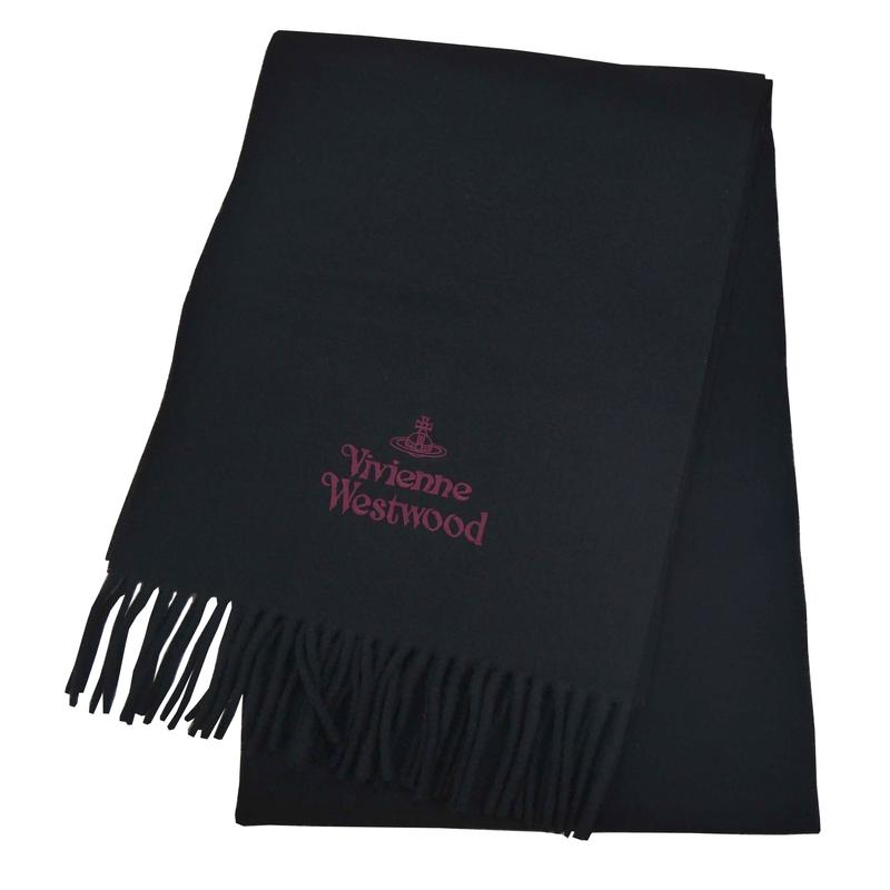 Vivienne Westwood Solid color design wool wool scarf women's black Black F - Unboxed  81030006-W001I-N401 schwarz