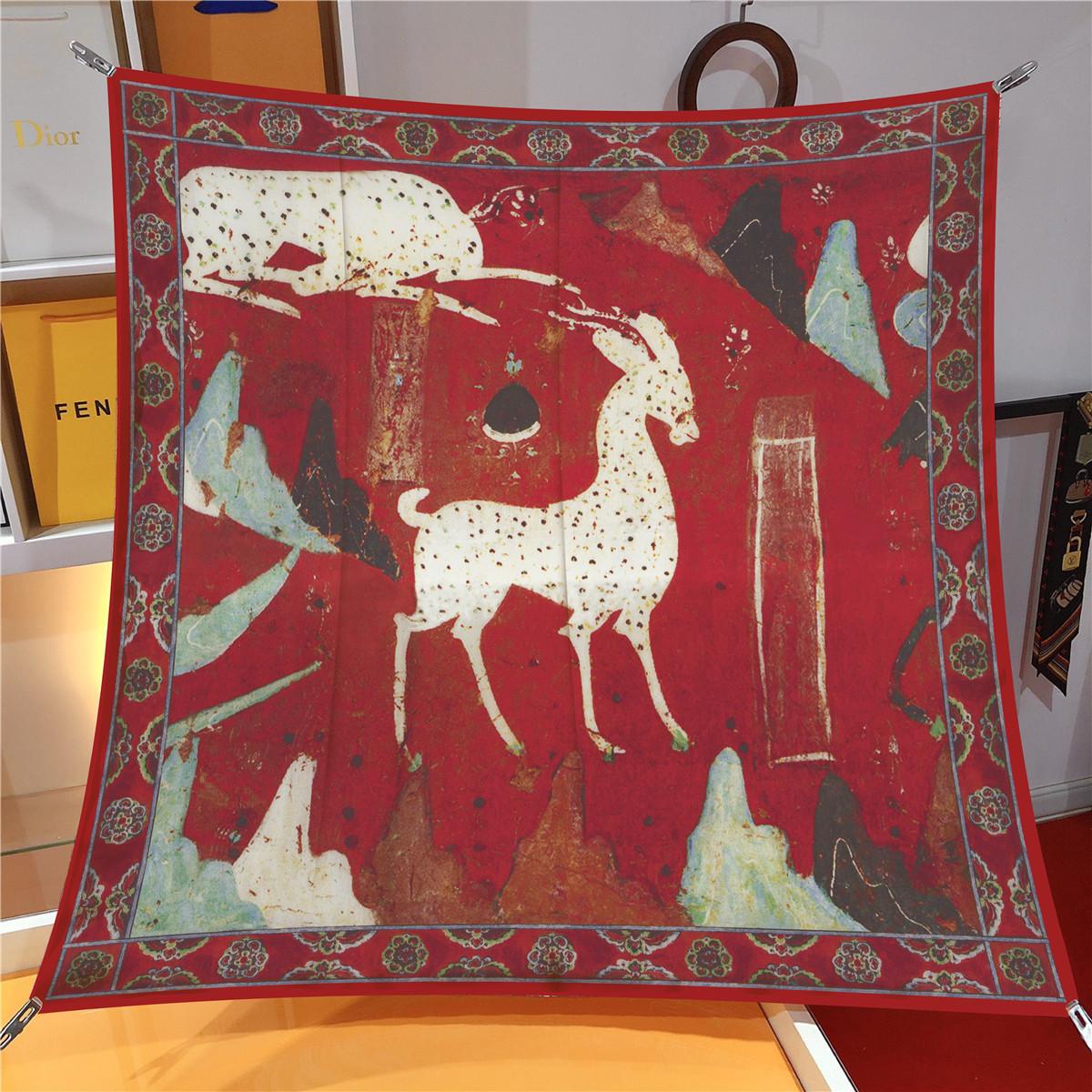 

90cm Van Gogh Classic Series Oil Painting Red House Coffee House Sun Lady Decoration Simulation Silk Scarf Large Square Scarf 90cmX90cm