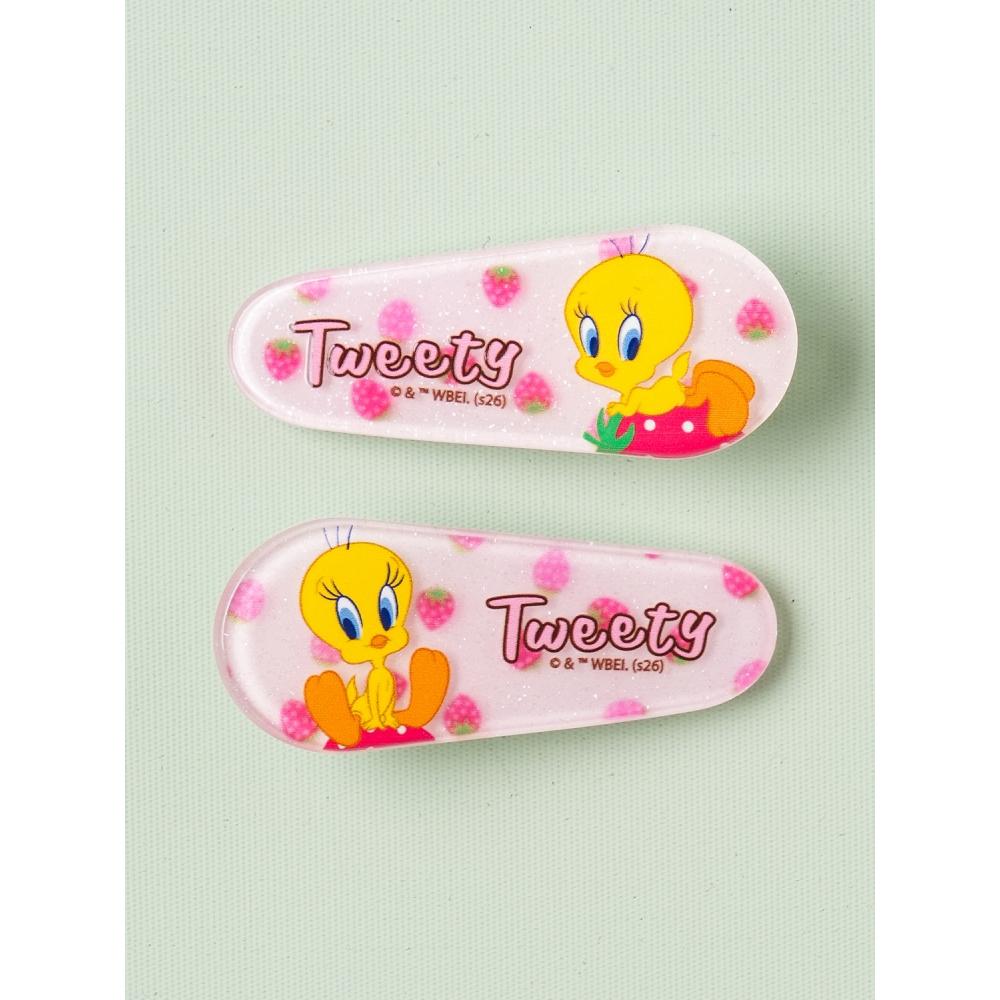 Daiso Треугольные щипцы для завивки волос Looney Tunes  Набор из 2 шт.  Розовые