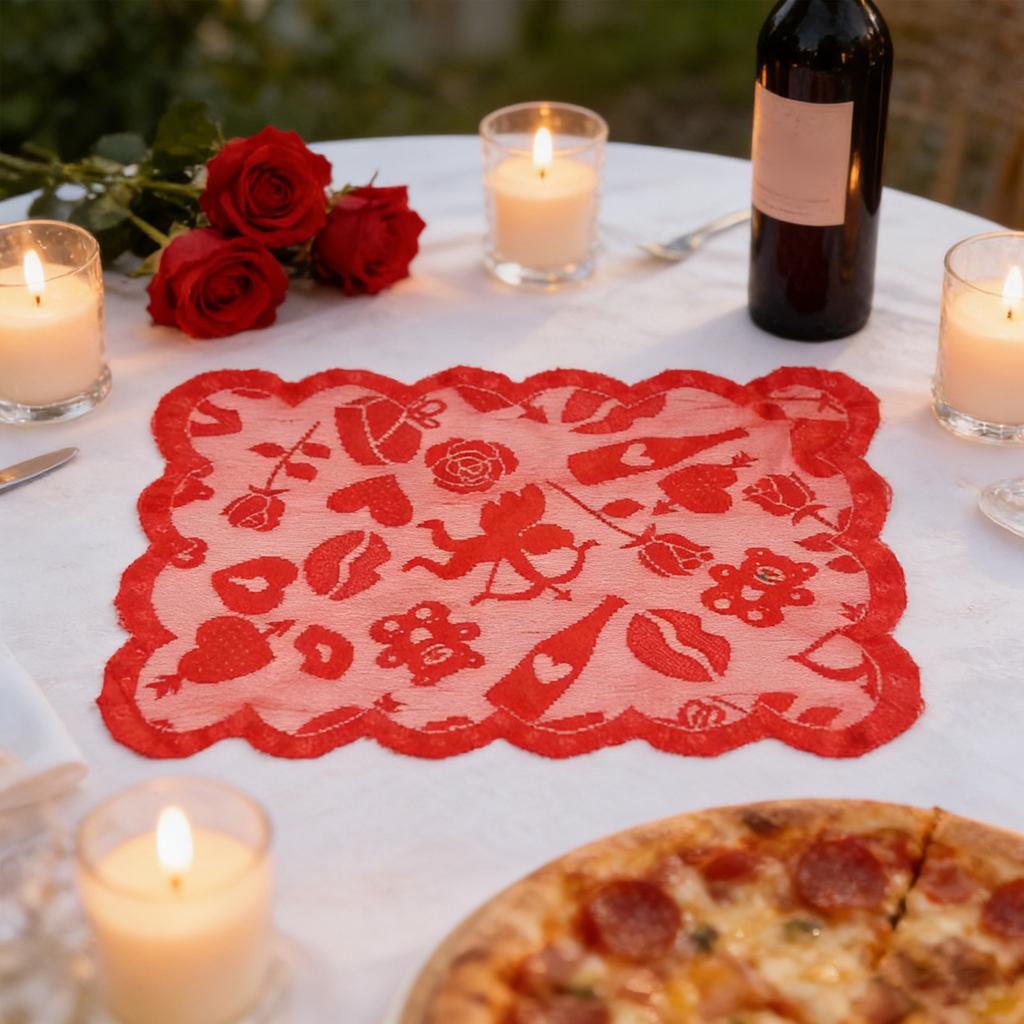 Valentine's Day Decorations, Heart Lace Tablecloth, For Banquets, Engagements, Weddings, Home Dining Table