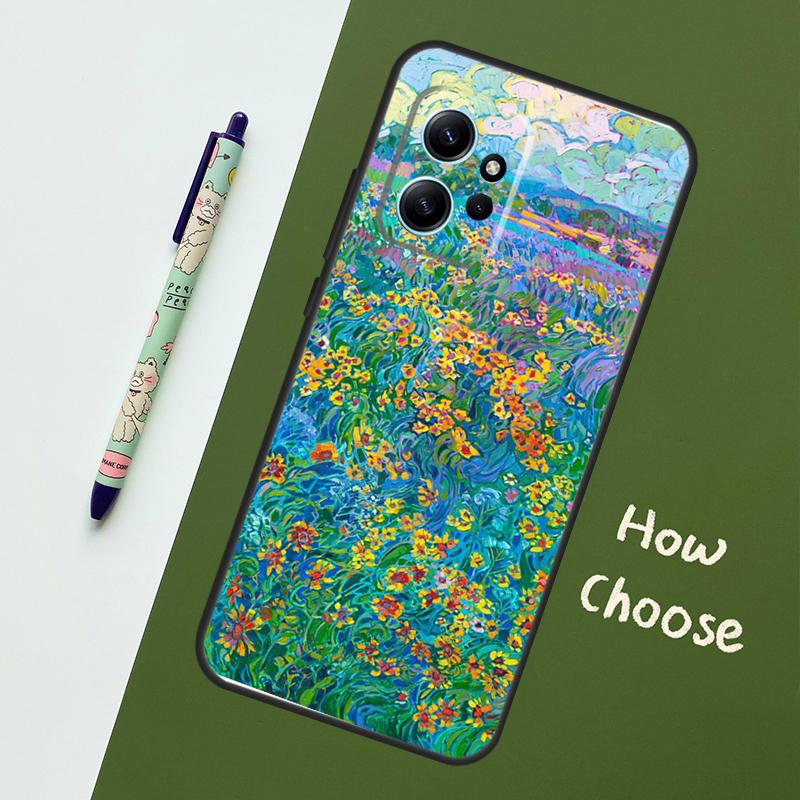 Buntes Blumenmalerei Kunstetui Für Xiaomi Redmi Note 13 10 11 12 14 15 Pro Plus Hülle Für Redmi 15C 15 14C 10C 12C 13C