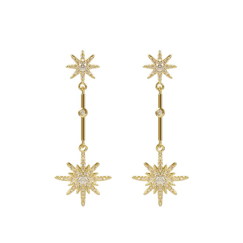 Fashion Crystal Star Long Earrings for Women with Earrings for Friends Gift Trendy Earrings Exaggerated Earrings