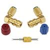 Valve Adapter Kit R12 To R134A Conversion High/Low Pressure AC Adapter Kit Quick Coupler Valve 90° Quick Coupling Valve Fittings