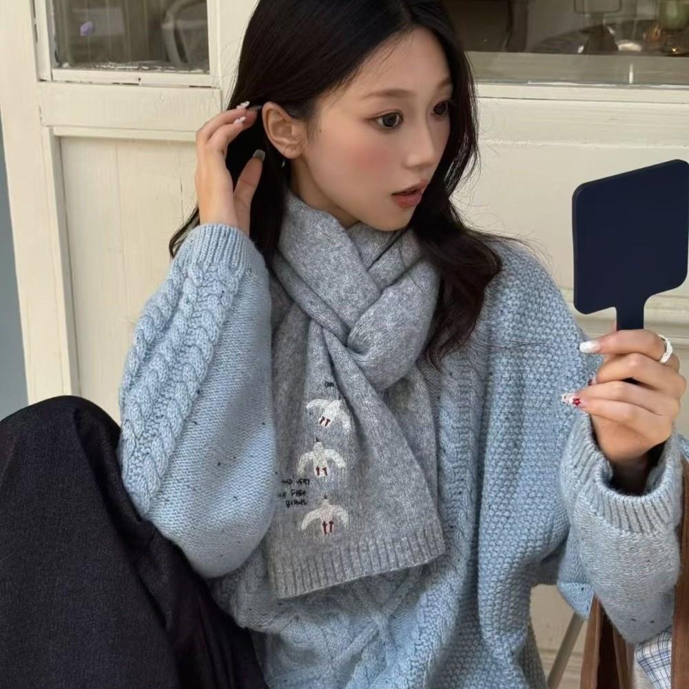 Warm Knitted Scarf Thickened Neck Scarf Fashion Winter Scarf Girls